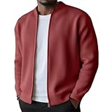 — Col montant zippé : Cette veste zippée minimaliste à manches longues et col montant côtelé pour homme présente un design moderne en maille avec fermeture éclair intégrale, pour un look élégant et sophistiqué.