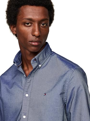 Image of Tommy Hilfiger Men's Long Sleeve Oxford Shirts in Regular Fit, Men's Button Down Shirts, Also Available in Big and Tall