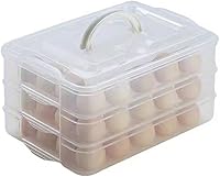 Vista 12 de Recipiente de almacenamiento de huevos para refrigerador, bandeja de huevos Deviled de 3 capas, organizador apilable de huevos para refrigerador