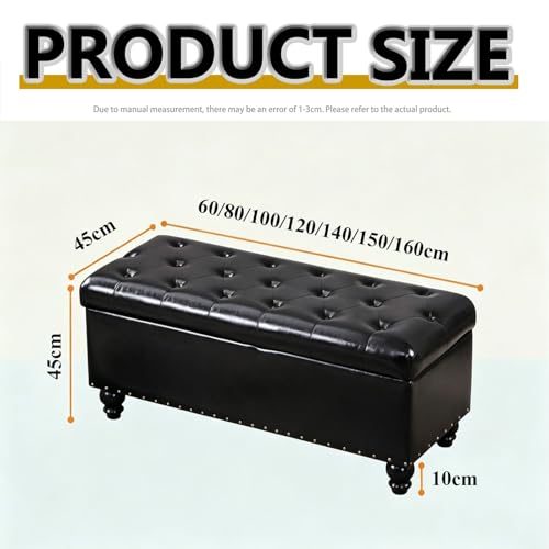 Banc de rangement en cuir avec coffre caché et repose-pieds long - 3