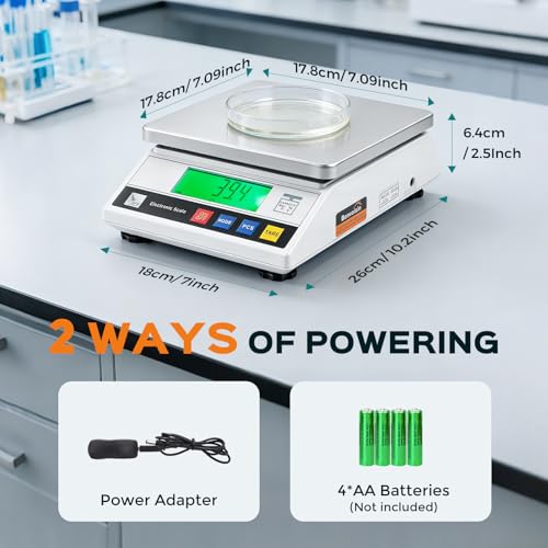Bonvoisin Zählwaage 0.1g 7500g, Industrielle Präzisionswaage, Hochpräzise Digitale Analysenwaage, Tischwaage Schmuck Goldwaage mit CE-Zertifizierung Laborwaage Batteriebetriebene Waage (7.5Kg, 0.1g)