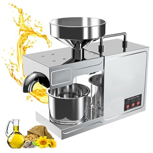vanenferse Pressa per Olio Spremitura Professionale Elettrica, Frantoio A Olio Acciaio Inossidabile, Pressa per Olio Completamente Automatica per Olio Semi E Noci, per Famiglie E Piccole attività