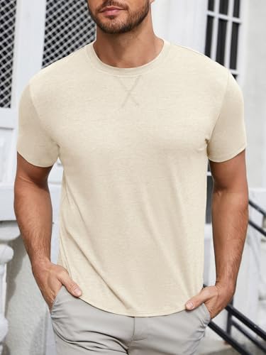 Image of UNCLECAT Mens Short Sleeve T-Shirts Crew Neck Casual Shirt Summer Classic Basic Lightweight Fashion Tees