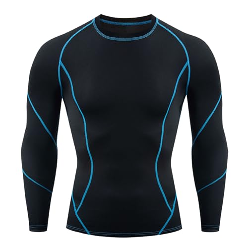 Maglia Termica Rossa Calcio Magliette Termiche Uomo Inverno Maglia Termica Inverno Maglie Running Manica Lunga T Top Vestiti da Corsa Uomo Termico Ciclismo Tuta Compressione Uomo Maglia Nera Uomo