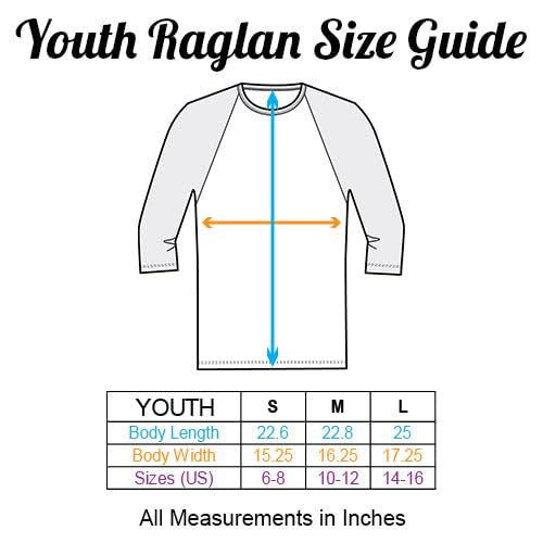 Softball Pink Bow Kids Three-Quarter Raglan Sleeve Baseball Shirt Youth Small White/Red