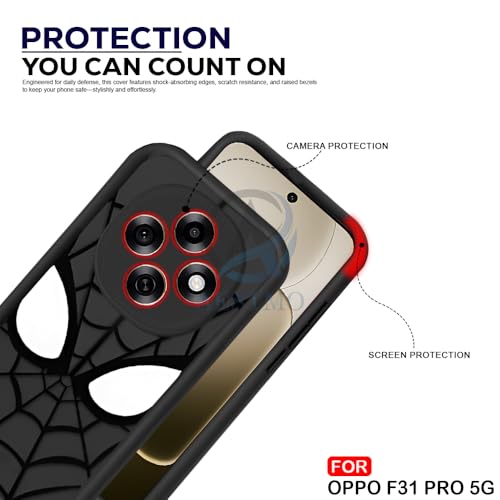 Image of AESTMO Back Case Cover | Cute Fun Cartoon | Coffee Silicone Case | Full Body Protection | Camera Protection Back Cover (Black, Oppo F31 Pro 5G)