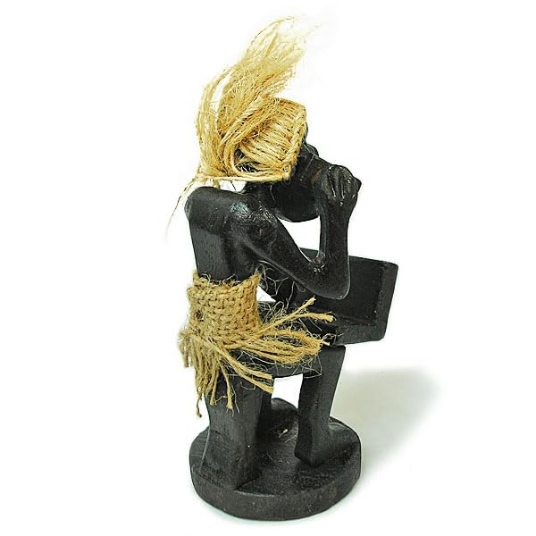 Amazon.co.jp: 木彫り 原人 ビジネス原人 木製 卓上 フィギュア[H.約