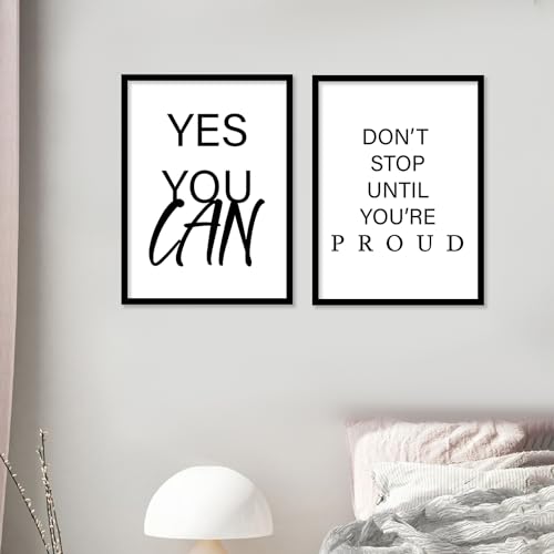 Image of kotart Motivational Quotes Posters with Frame for Home Decoration - Quotes Frame for Living Room Bedroom Office Room Decor - Painting for Wall Decoration - Pack of 4 (Art 7, Small (10x13 or 10x10 inch))