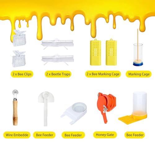 Beekeeping Supplies - 30Pcs Beehive Starter Kit, Bee Keeping Supplies-All Beekeeping Tools and Equipment, Bee Smoker Kit for Beekeeping for Beginners and Professionals (30Pcs Beekeeping Supplies Kit) - Image 7