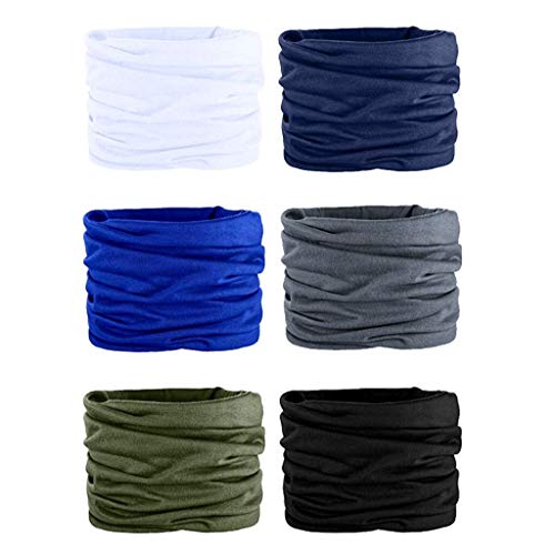Preisvergleich Produktbild Xniral 6 STK Nahtlose Bandanas Multifunktionstuch Elastische Halstuch Schlauchtuch Sport Kopfbedeckung f Yoga, Wandern Reiten Motorradfahren (L)