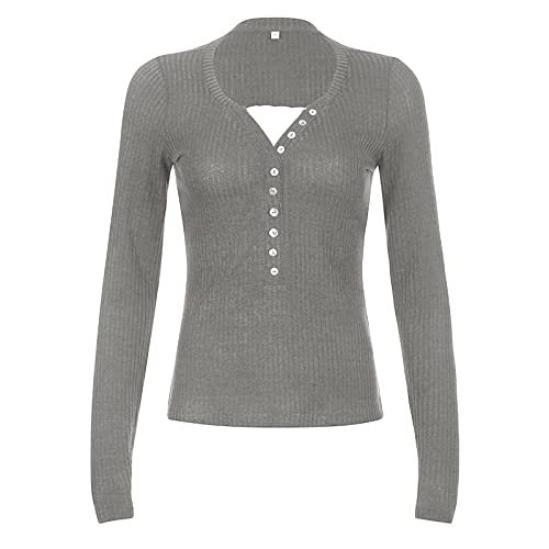 Image of Fairy Grunge Shirts for Women Y2K Tops Long Sleeve Lace Patchwork Tees Teen Girls Vintage Slim Blouse Fall Clothes