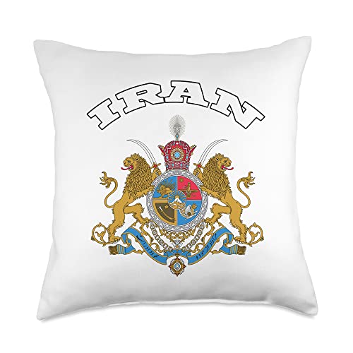Iran National Pride Iranian T-shirts Tees Persian Iran T-Shirt Coat of arms Tee Flag Souvenir Iranian Persian Throw Pillow, 18x18, Multicolor