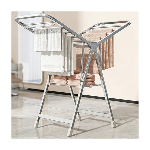 Tendedero plegable, soporte compacto para secar la ropa sucia para baño y balcón, estante de secado portátil con marco resistente