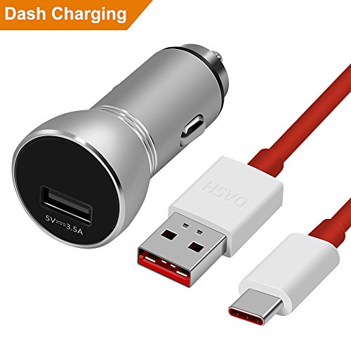ACOCOBUY USB C Caricabatteria per Auto 5 V 3,5 A, OnePlus Dash Caricabatterie Auto con Dash Cavo USB Tipo C 1m per OnePlus 3/3T/5