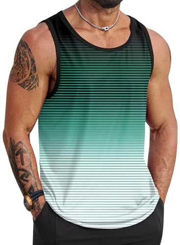 Image of VOGSTART Mens Hawaiian Beach Tank Tops Summer Vacation Muscle Top Graphic Sleeveless Shirts (S-3XL)