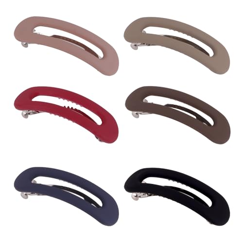French Barrette, 6 piezas de pinzas para el cabello para mujeres y niñas, sujeción fuerte sin resbalones para cabello fino, delgado y grueso