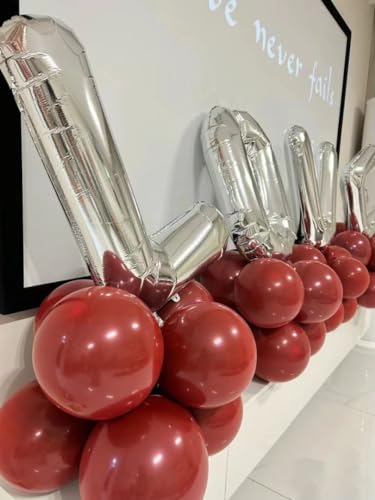 Image of Latex Balloons, 100-Pack Different Sizes 18 12 10 5 Inch Party Balloon Garland Kit (Ruby Red)