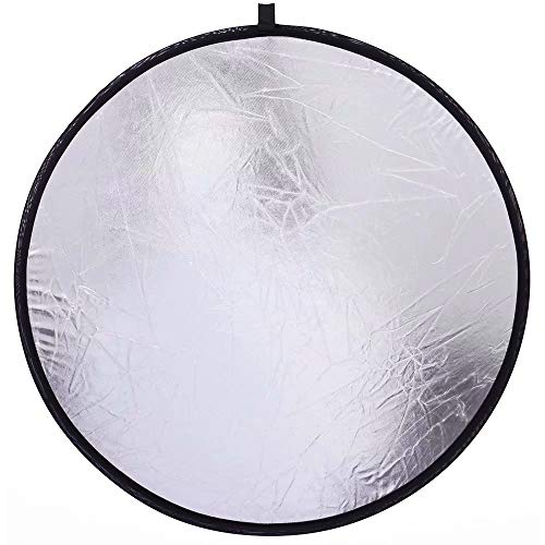 Konseen Reflector de luz Fotografía 11.8"/30cm Portátil 5 en 1 Plegable Redondo Multi Disco Translúcido, Plata, Dorado, Blanco y Negro Reflector para Estudio o Fotografía - imagen 4