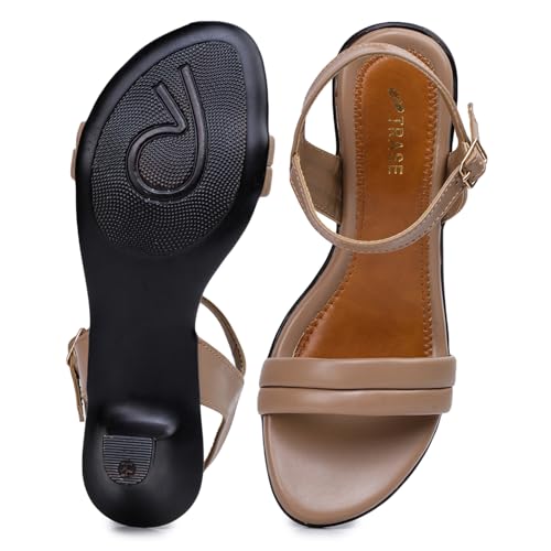Image of TRASE Women's Fashion Kitten Heels Sandals | Elegant & Comfortable Block Heel for Women | Perfect Footwear for Festive, Wedding, Office & Everyday Style