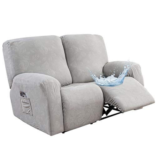 Gennia Waterproof Recliner Sofa Cover Loveseat 2-Seat (Light Gray)