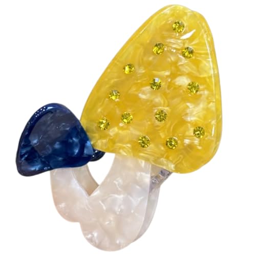 XAGMODSHN エレガント マッシュルーム バンスクリップ スプリング ヘアクリップ レディース ヘアスタイリングオーナメント ラインストーン クロークリップ ヘアーデコレーション 日常使用