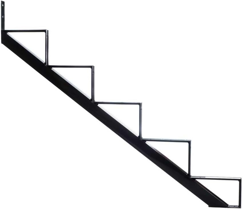 Pylex 13905 5 Steps Steel Stair Stringers, Black