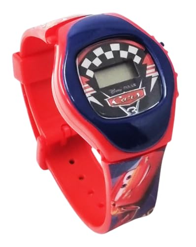Disney Reloj de pulsera digital Cars Rayo McQueen Next Gen Racer con correa...