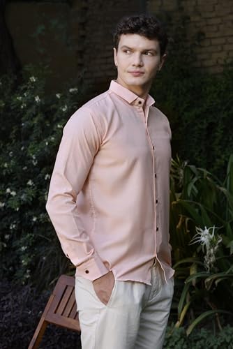 Image of Zilcon Linen Shirts for Men Casual Button Down Long Sleeve Shirt Solid Summer Beach Hawaiian Shirts