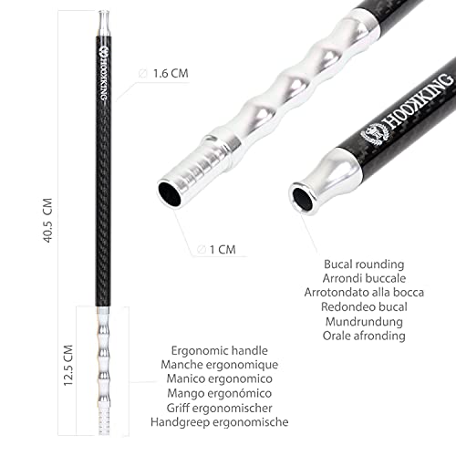 HOOKKING Shisha Griff aus Aluminium und Kohlefaser, Griff mit Silikonschlauch 150 cm und Mundstück, Universalzubehör für… – Bild 5