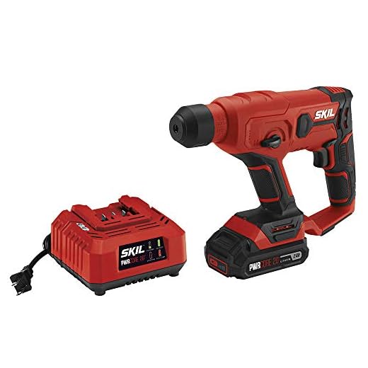 SKIL 20V SDS-Plus Rotary Hammer, Includes 2.0Ah PWRCore 20 Lithium Battery and Charger - RH170202