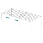 iPEGTOP Expandable Storage Rack Shelf, 2 Piece Cabinet Metal Rustproof Spice Rack, Adjustable Kitchen Organization Pantry Shelf Space Saver Cupboard Riser for Freezer Pantry Counter Shelves, White