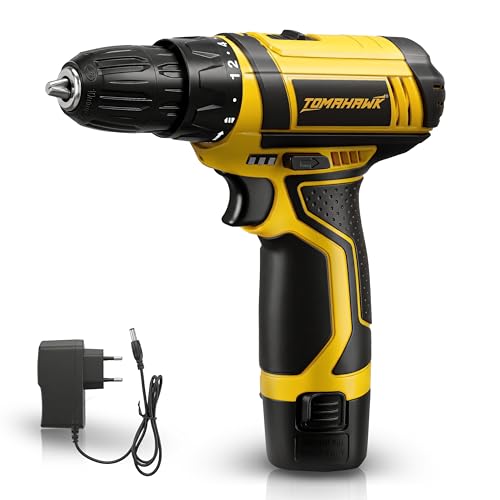 Image of TOMAHAWK 12V Cordless Drill /Screwdriver | 10mm Keyless Chuck | 2-Speed (350 /1350 RPM) | 1.5Ah Single Battery