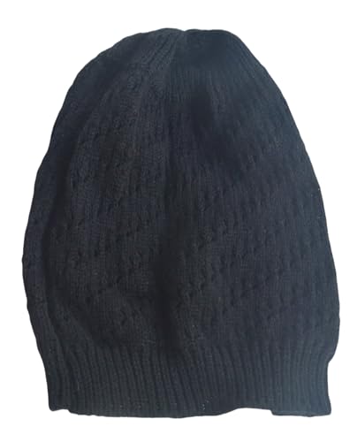 Thin Crochet Beanie Hat for Women Summer Winter Fall Mesh Slouchy Knit Hats Lightweight Crochet Caps Black