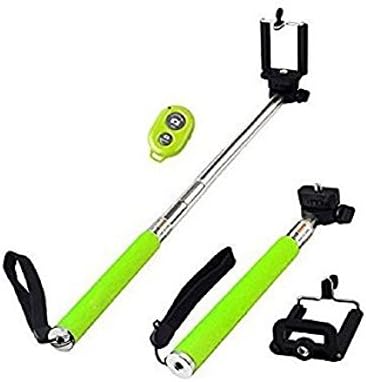 FlyingBee Self Portrait Self Shot Monopod Selfie Stick With Phone Holder For Samsung iPhone Blackberry With Bluetooth Remote Camera Wireless Shutter (green)