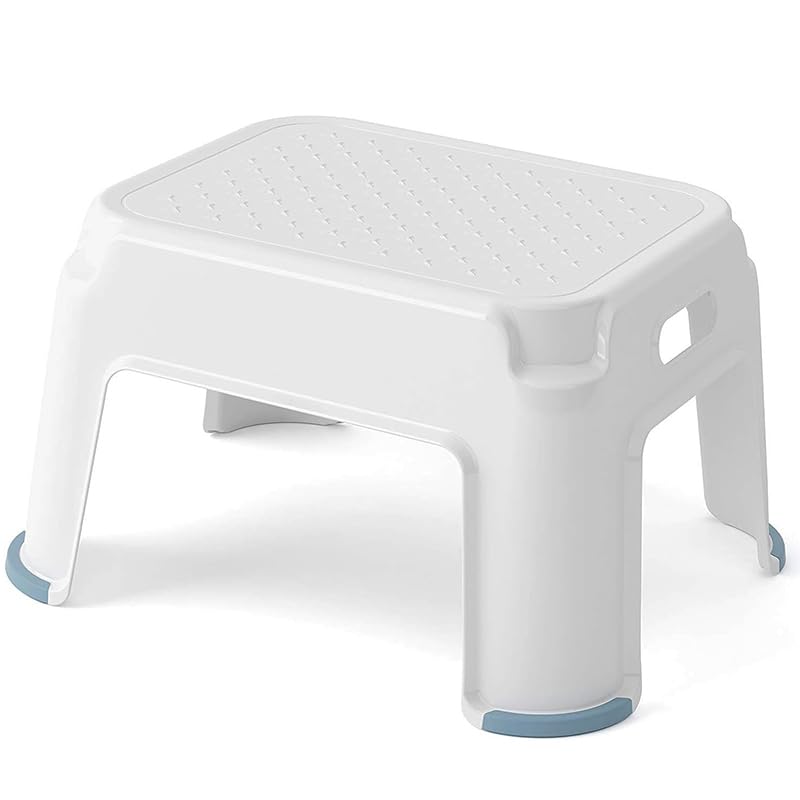Sgabello Gradino Antiscivolo Per Bambini E Adulti - Virsus Bianco, 42.8x35.8x25 Cm, Per Bagno E Cucina - Foto 4