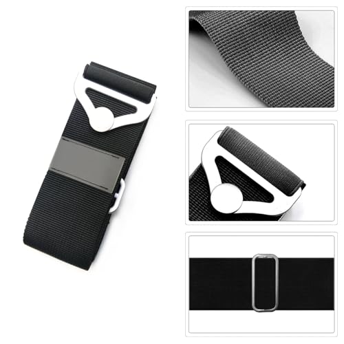 Image of 2 Pack Travel Belt for Luggage Straps, 2-in-1 Adjustable Elastic Suitcase Strap Airport Travel Accessories,Black