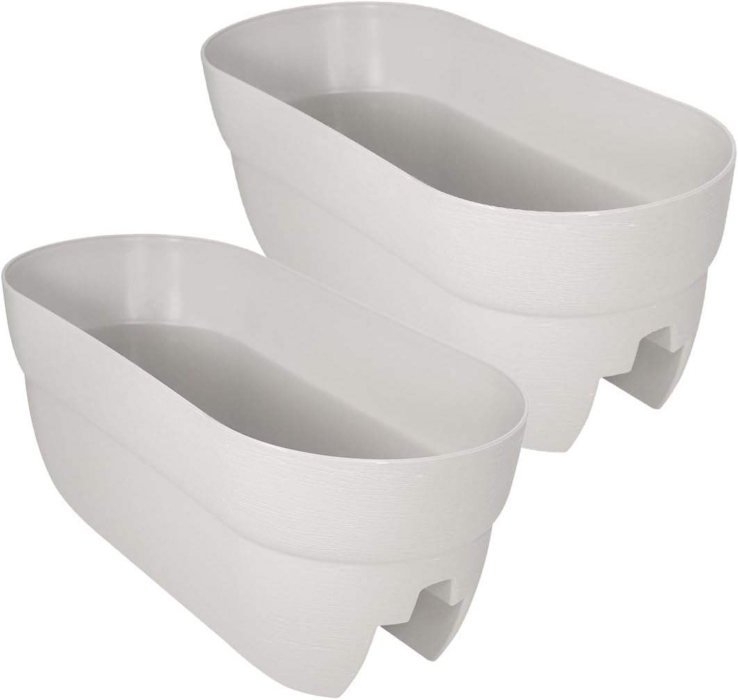 Emsco Group Rail Planter, White White 2 Pack