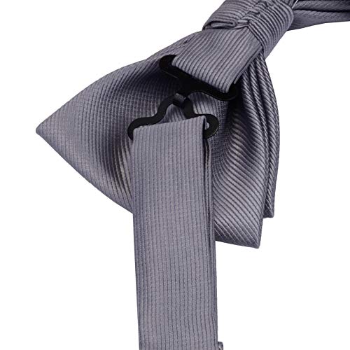 Image of GUSLESON Mens Solid Color Two Layer Pre-tied Bow Tie and Pocket Square Cufflink Set with Gift Box
