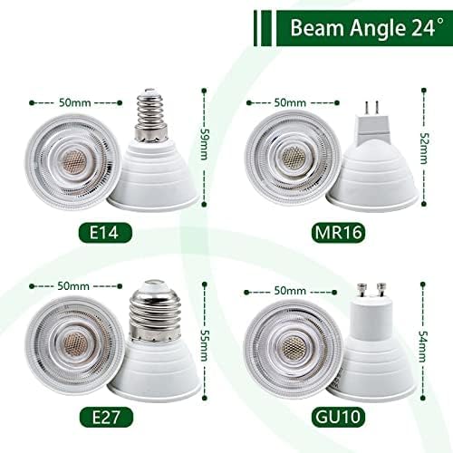 Jiaxu Illuminazione 10 Pz/Lotto Ac220v Gu10 Mr16 LED E27 E14 LED Lampada 24/120 Gradi Faretto Lampadina 6w Lamparas LED Lampadine per Interni per Uso Domestico, Cold White, 120 GU10