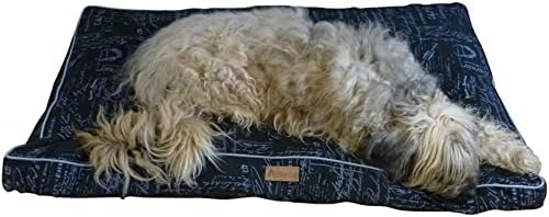 Ellie-Bo Indoor Dog Beds Soft and Washable Dog Crate Mattress Faux Suede and Sheepskin Topping Cover Polyester Fiber Filler Fit 30 Inch Cage Size M 71 x 48 x 10cm Dog Bed in Black and White
