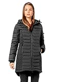 Eight2Nine Damen Stepp-Mantel mit gefütterter Kapuze dark-grey L