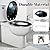 Elongated Toilet Seat Bats empty town Resin Toilet Seat Slow Quiet Close Lid with Quick-Release Hinges Cover Bumpers Easy to Clean Install