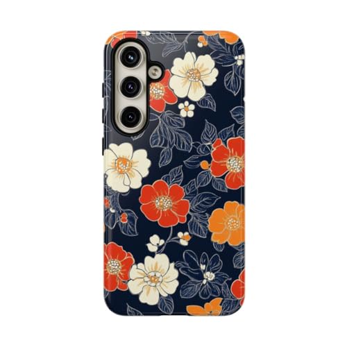 Coque rigide Galaxy S24 Plus fleurs orange - Accessoire style printanier