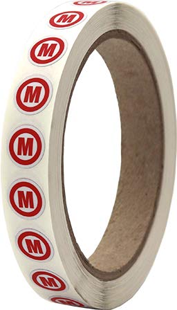 THC Solutions California - M - for Medical Use Label, 0.5" x 0.5" Circle, Red, 1,100 Count