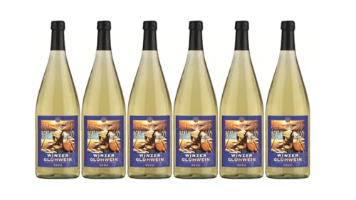 WZG Württemberger Winzer Glühwein Weiß (6 x 1 0 l) aromatisiertes weinhaltiges Getränk süß trinkfertig winterlich gewürzt mit Zimt & Vanille