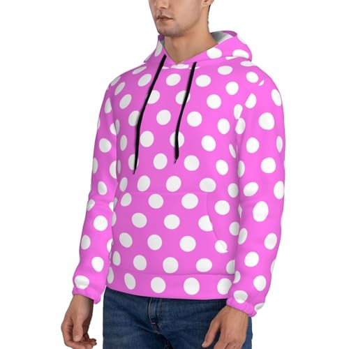 Hoodies For Men - Soft Pink Polka Dot Print B Long Sleeve Casual Men'S Hoodies & Sweatshirts Pullover With Pocket3