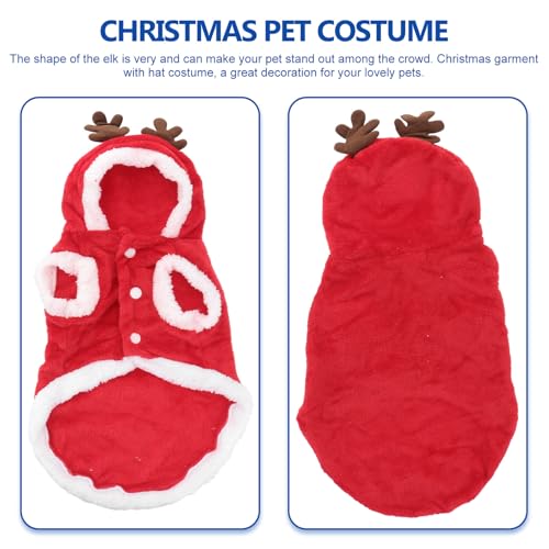 Disfraz navideño para perro con bufanda y cuernos de reno M miniatura 5