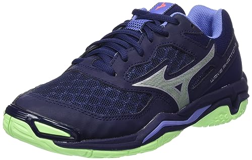 Mizuno Wave Phantom 3, Para Interiores Unisex Adulto, Eblue Techgreen Lolite, 37 Eu