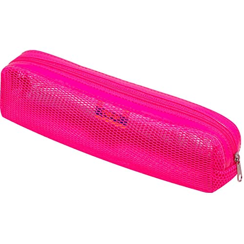 Estojo Tecido Tela Neon 1 Zíper Pink, BRW