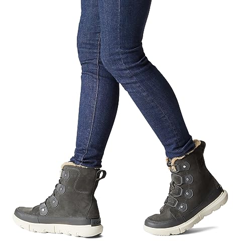 Sorel Explorer II Joan WP wasserdichte Winterstiefel für Damen, Grau (Grill x Fawn), 36 EU